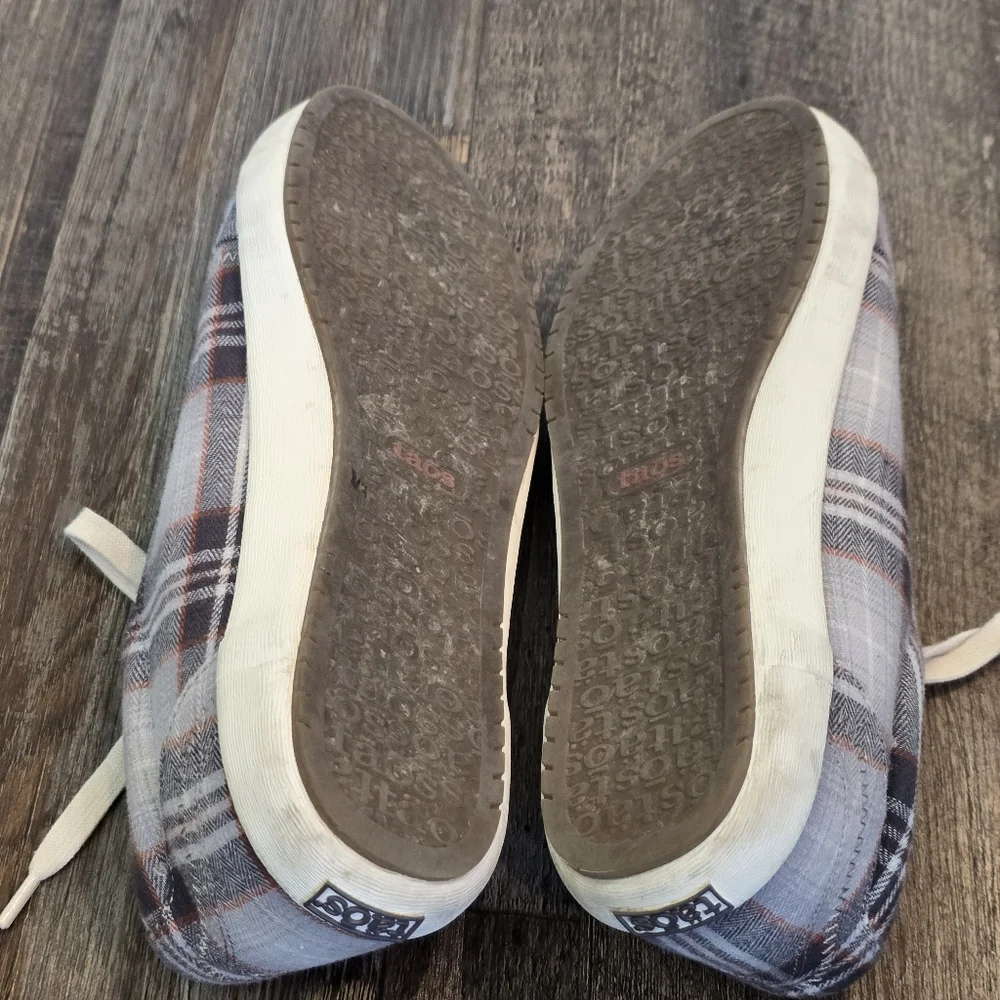 TAOS Star Gray Plaid Lace Up Casual Sneakers Canvas  Low Top Shoes Womens 10